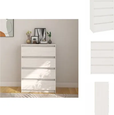 Produktbild von vidaXL Beistellschrank Weiß 60x36x84 cm Massivholz Kiefer -  Sideboards