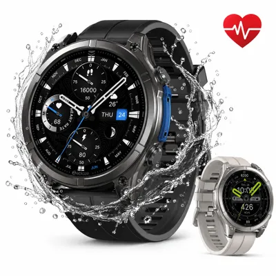 Produktbild von Smartwatch Herren Damen Watch 1,43" AMOLED Fitnessuhr 500mAh IP69K 5ATM mit Herzfrequenz, SpO2, Schlafmonitor für Android &  iOS, 60 Tage Standby