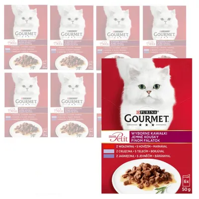Zdjęcie produktu dla Purina Gourmet Mon Petit Mix Mięsne Smaki 48x50g Mokra Karma Dla Kota Wyborne Kawałki