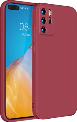 Produktbild von Huawei P40 Hülle, LaimTop Slim Liquid Silikon Gel Gummi Schutzhülle für Huawei P40 Rot