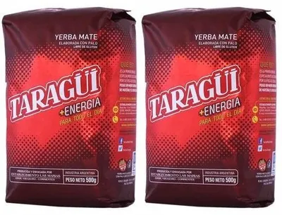 Image de Kit Yerba Mate TARAGUI Energia, 2 x 500g, 1 kg, saveur intense