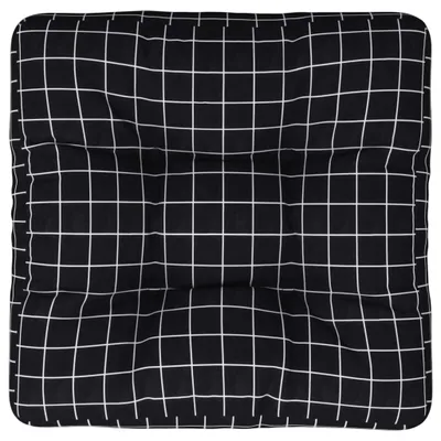Produktbild von vidaXL Palettenkissen Schwarz Karomuster 60x60x12 cm Stoff
