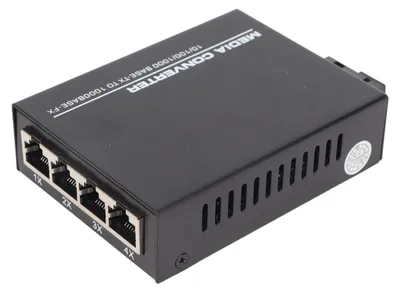 Zdjęcie produktu dla Konwerter mediów Ethernet Tx1310 nm/Rx1550 nm 10/100/1000 Mb/s, jedno włókno, światłowód jednomodowy, zasilanie 5 V DC, 1 A; konwerter światłowodowo-Ethernetowy, napięcie zasilania 100–240 V, wtyczka amerykańska