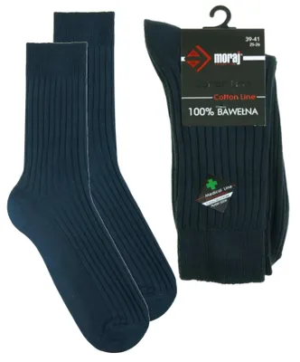 Produktbild von Herren Socken - Marineblau - 100% Baumwolle - Komfortbund - 1 Paar - Größe 45-47