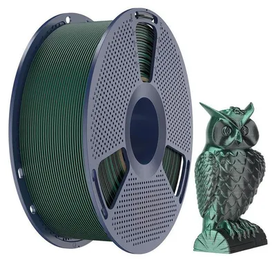 Zdjęcie produktu dla Filament Sunlu PLA+ Silk dwukolorowy, 1,75 mm, 1 kg – kolor: czarno-zielony