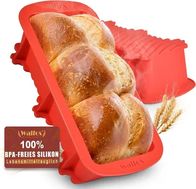 Produktbild von Silikon Backform, 2er Set Brotbackform Silikon, Antihaft Silikon Kuchenform, Kuchen, Brownies, Hackbraten, BPA Free & Spülmaschinenfest 23x9.5x6.5 CM