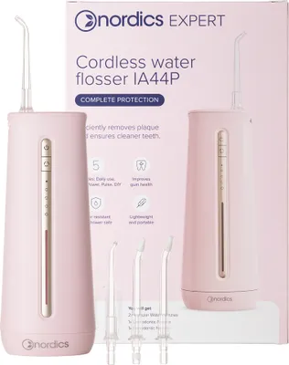 Obrázok produktu pre Zubný prúdnik Nordics IA44P, 230 ml, IPX8, 5 režimov, 5 intenzít prúdu, USB-C, Ružová