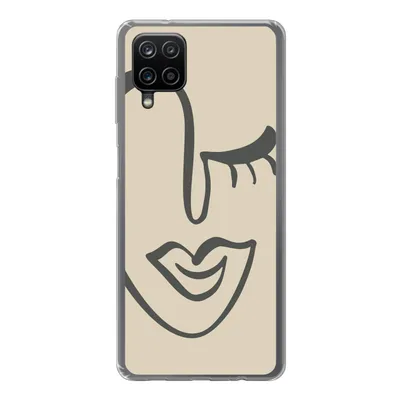 Produktbild von MuchoWow® Handyhülle Schutzhülle Hülle für Samsung Galaxy A12 Frau - Gesicht - Kunst Silikon Softcase Handy Hülle - Bild