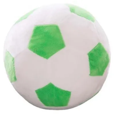 Obrázek produktu pro Plyšový fotbalový míč, 22 cm, zelený, látkový, vhodný k hraní i jako plyšová hračka