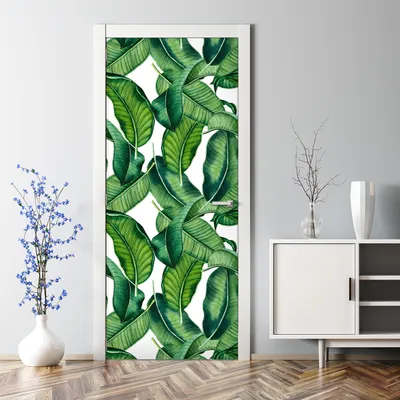Produktbild von Dekorative selbstklebend Klebefolie Türtapete Türaufkleber Aufkleber Exotische Blätter 70 x 200 cm