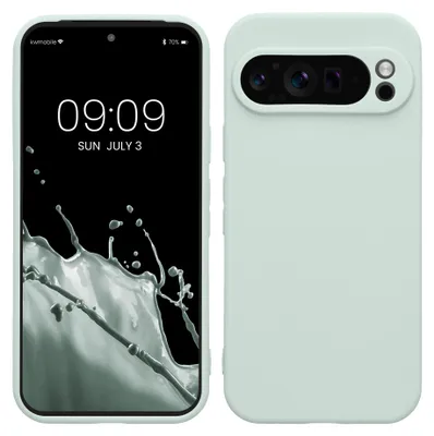 Produktbild von kwmobile Handyhülle für Google Pixel 9 Pro Hülle - weiches Handy Silikon Case - Schutzhülle Cover - Cool Mint