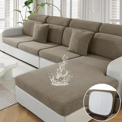 Produktbild von Sitzkissenbezug Stretch Khaki Chaiselongue Wasserdicht Elastisch Universal