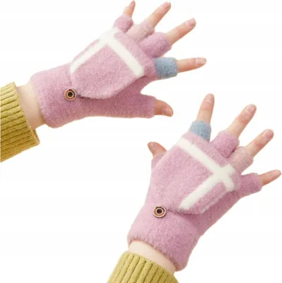 Obrázok produktu pre Dámske/detské teplé zimné rukavice Pink