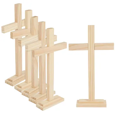 6 unbehandelte Holzkreuze, 30,5 cm, DIY-Bastelkreuze
