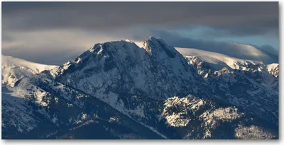 Produktbild von Tulup® Leinwandbild - 140x70 cm - Wandkunst - Drucke auf Leinwand - Leinwanddruck  - Landschaften - Grau - Giewont Berg Winter