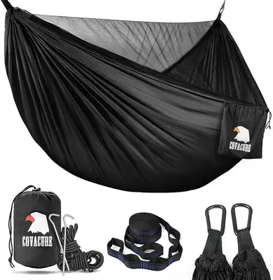 Imagen del producto de Silecomplaza, hamaca para acampada, capacidad de 350 kg, hamaca doble, color