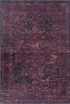 Immagine prodotto di Tappeto lavabile per soggiorno, corridoio o cucina, forma rettangolare, dimensioni 200x290 cm, colore rosso, stile vintage, realizzato in poliestere