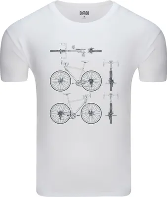 Produktbild von Diarbo Herren T-Shirt mit Aufdruck Fahrradliebhaber Fahrrad-Blaupausen Weiß Gr.XXL