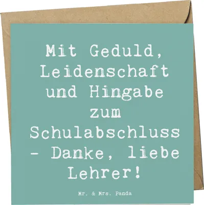 Produktbild von Mr. & Mrs. Panda Glückwunschkarte Spruch Danke Lehrer - Meeresbrise - Geschenk, anlasskarte, Lehreranerkennung, Klappkarte, Leidenschaft, sagen, Aufmerksamkeit, liebe