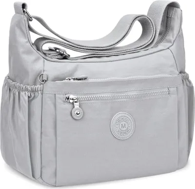 Produktbild von WACCET Umhängetasche Damen Groß Nylon Schultertasche 9 Fächer Wasserdicht ideal für Reisen & Arbeit