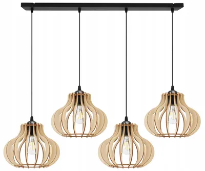 Image de Suspension, lustre, bois, abat-jour LED