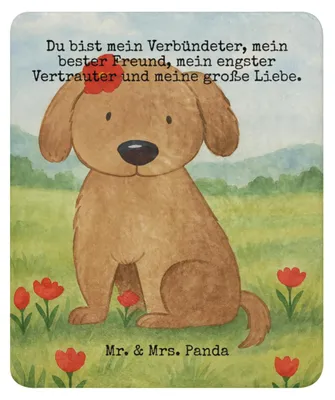 Produktbild von Mr. & Mrs. Panda Wärmedecke Hund Dame Design 130 x 155 cm - Weiß - Geschenk, Tagesdecke, Decke, Lieb, Liebe, Liebenswert, Heimdecke, Plaid, Verliebt, Kuscheldecke, Hunde