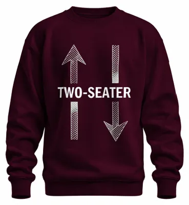 Immagine prodotto di Felpa con cappuccio, modello "Due posti", ideale come regalo per una coppia, con scritta divertente e stile vintage, colore bordeaux, taglia XXL