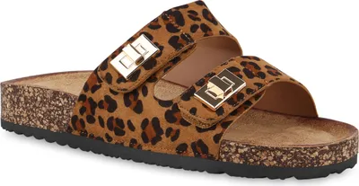 Produktbild von VAN HILL Damen Pantoletten Sandalen Bequeme Profil-Sohle Schuhe 841655, Farbe: Leopard, Größe: 38
