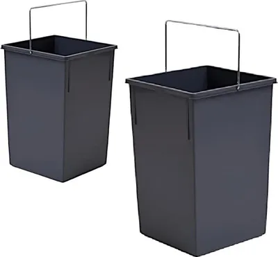 Image de Lot de bacs intérieurs Hailo 1008879, gris foncé, 2 x 15 l