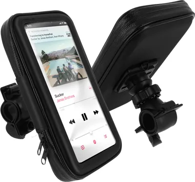 Immagine prodotto di Avizar, Supporto impermeabile per bicicletta e motocicletta con tasca a zip, colore nero