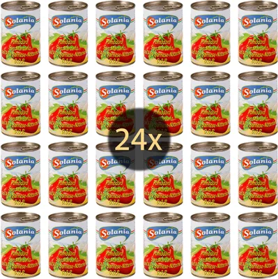 Produktbild von 24x 400g -  SOLANIA San Marzano Tomaten DOP 12x 400g Dose | vollreif geerntet | Sie gilt als Königin der Tomaten | unvergleichbarer Geschmack!