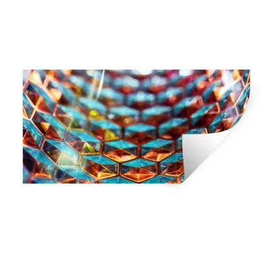 Produktbild von MuchoWow® Wandtattoo Wandsticker Wandaufkleber Glashonigwabe 40x20 cm Selbstklebend und Repositionierbar - Aufkleber