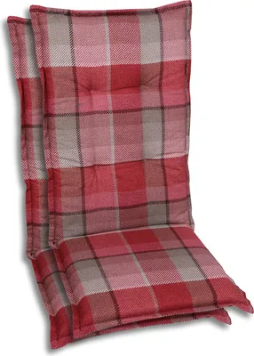 Produktbild von GO-DE Textil, Sesselauflage Hochlehner, 2er Set, Farbe: rot, Maße ca.: 120 cm x 50 cm x 6 cm, Rückenhöhe: 72