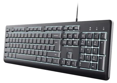 Produktbild von Trust Primo Beleuchtete, Volle Größe (100%), Kabelgebunden, USB, QWERTZ, Schwarz