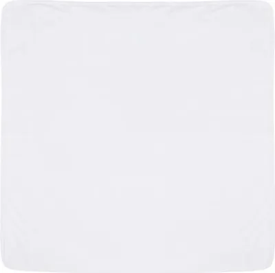 A plain white blanket laid flat.