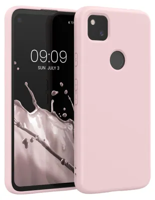 Produktbild von kwmobile Hülle kompatibel mit Google Pixel 4a Hülle - gummierte TPU Silikon Handyhülle - Schutzhülle für kabelloses Laden - Case in Coconut Swirl