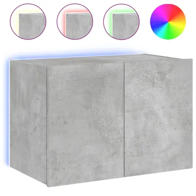 Produktbild von TV-Wandschrank mit LED-Leuchten Betongrau 60x35x41 cm