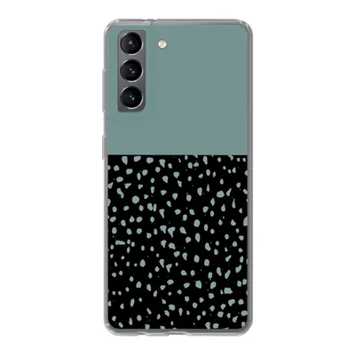 Produktbild von MuchoWow® Handyhülle Schutzhülle Hülle für Samsung Galaxy S21 Polka dots - Grün - Schwarz Silikon Softcase Handy Hülle - Softcase