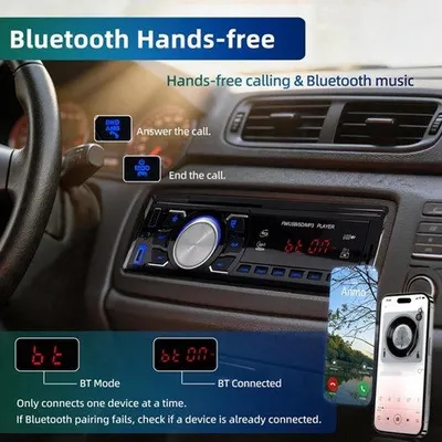 Productafbeelding van Autoradio Bluetooth Enkele DIN, Autoradio met Handsfree/Afstandsbediening