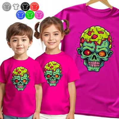 Produktbild von Kinder T-Shirt - CZASZKA Z MÓZGIEM Neon für Jungen - XS