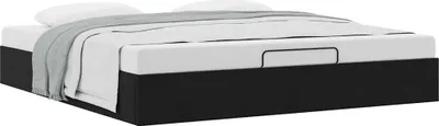 Produktbild von Ottoman-Bett ohne Matratze Schwarz 180x200 cm Samt