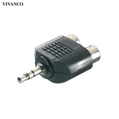 Produktbild von ViVanco™46047, 3.5mm, 2x RCA, Schwarz