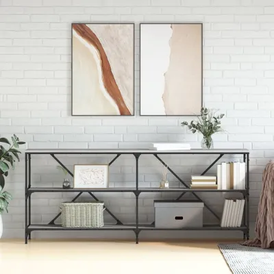 Produktbild von The Living Store Konsolentisch Grau Sonoma 180x30x75 cm Holzwerkstoff und Eisen
