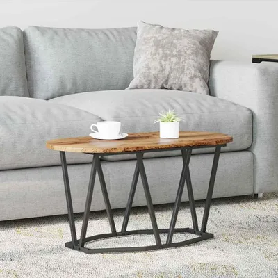 Produktbild von "2026 Promotion" Couchtisch Wohnzimmer - Kaffeetisch - Altholz 80x40x40.5 cm Sperrholz und Metall - Sofatisch CC32489