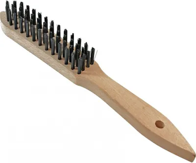 Produktbild von GÜDE Drahtbürste 4-reihig Schweißzubehör Stahldrahtbürste mit Holzgriff