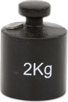 Produktbild von Betzold Gussgewichte weiß beschriftet, Gewicht: 2 kg