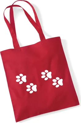 Produktbild von Huuraa Jutebeutel Fußtapsen Tapsen 10 Liter Classic Red Baumwolle Tasche Geschenkidee