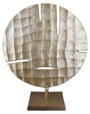 Image de Gilde, sculpture ronde, modèle "Quad", aluminium, couleur champagne, quantité : 1, longueur : 12,5 cm, largeur : 30 cm, hauteur : 38 cm. Numéro d'article : 69001 4063387690017