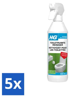 Produktbild von 5 x HG Bad- und Toilettenreiniger für die tägliche Reinigung 500 ml - Vorteilspackung - 5 Stücke