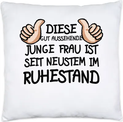 Produktbild von Rentnerin Kissen inkl. Füllung Rente Lustig Spruch Ruhestand Rentner Pension